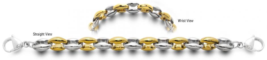 Gold-Stainless Medical Bracelet Designer Gold-Stainless Medical Bracelets Bei Oro ed Argento 2373