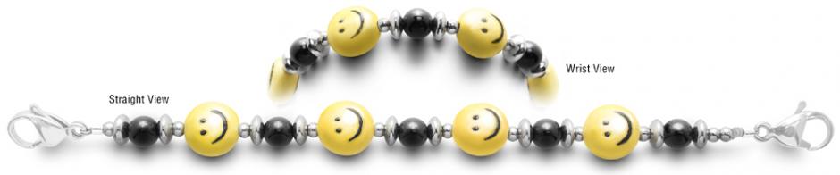 Beaded Medical Bracelet Designer Bead Medical Bracelets Smiley Face 2374