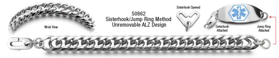 ALZ Unremovable Medical Bracelet ALZ Unremovable Medical ID Bracelet Set Italiana 50862