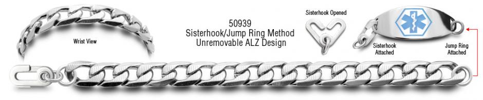 Unremovable Bracelet Mozzano 50939 ALZ Unremovable Medical ID Bracelet Set