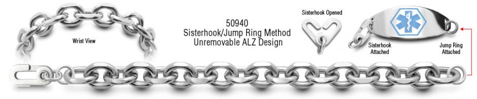 Unremovable Bracelet ALZ Unremovable Medical Bracelet Set Fabriano 50940