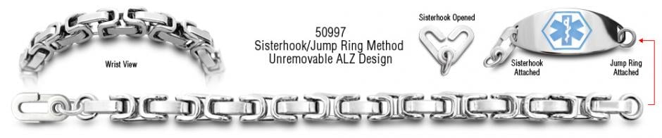 ALZ Unremovable Medical ID Bracelet Set Arezzo 50997