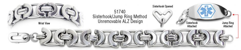 Unremovable Bracelet ALZ Unremovable Medical ID Bracelet Set Suzzara 51740
