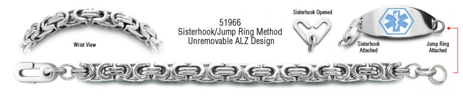 ALZ Unremovable Medical ID Bracelet Set Milano 51966