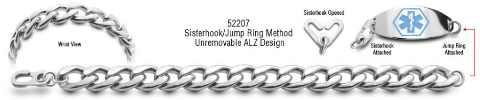 ALZ Unremovable Medical ID Bracelet Set Catena 52207
