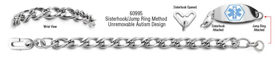 Unremovable Bracelet Autism Unremovable Medical ID Bracelet Set Allegro Precisione 60995