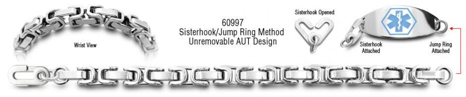 Autism Unremovable Medical ID Bracelet Set Arezzo 60997