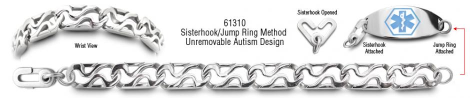 Unremovable Bracelet Autism Unremovable Medical ID Bracelet Set Resistenza 61310