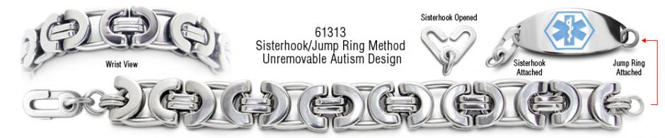 Suzzara 61740 Autism Unremovable Medical ID Bracelet Set