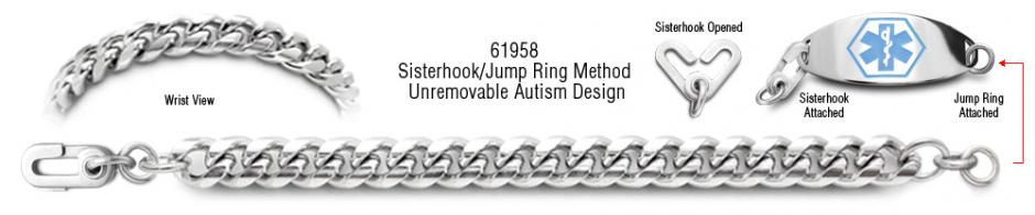 Unremovable Bracelet Autism Unremovable Medical ID Bracelet Set Classica Italiana 61958