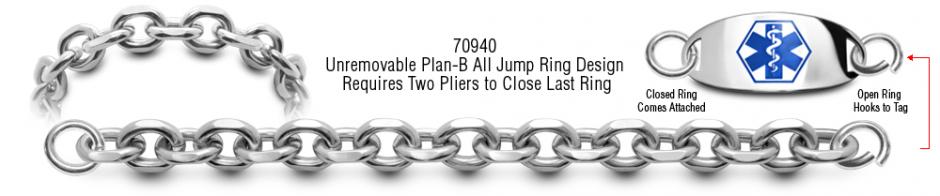 Unremovable Plan-B Medical Bracelet Set Fabriano 70940