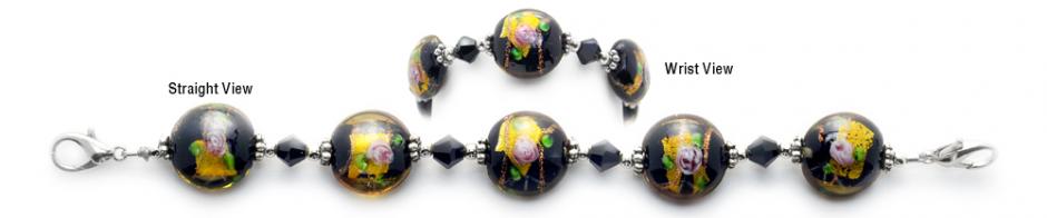 Beaded Medical Bracelet Designer Bead Medical Bracelets Enclosed Rose 9001