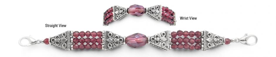 Beaded Medical Bracelet Designer Bead Medical Bracelets Shimmering Purple 9503