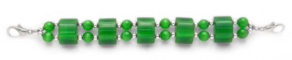 Cats Eye Bead Medical Bracelet Designer Bead Medical Bracelets Green Domes of Delight 0185