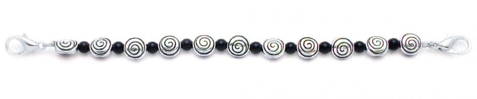 Beaded Medical Bracelet Designer Bead Medical Bracelets Swirly Fun Black 0589