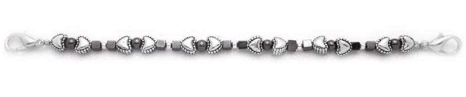 Beaded Medical Bracelet Designer Bead Medical Bracelets Hearts and Squares 0595