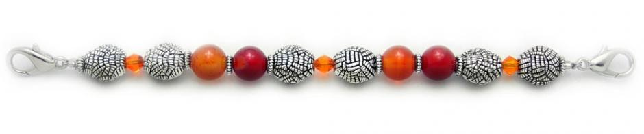 Beaded Medical Bracelet Designer Bead Medical ID Bracelet Amber Herringbone 0605