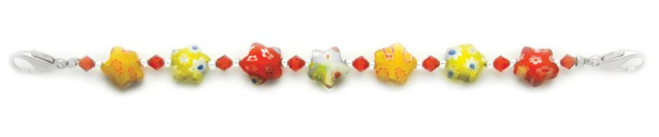 Beaded Medical Bracelet Beaded Medical Bracelets Star's Play Yellow-Orange-Red 0784