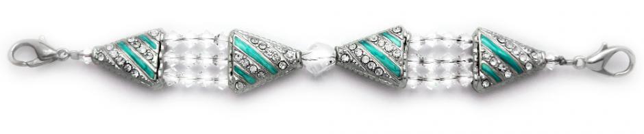 Beaded Medical Bracelet Designer Bead Medical Bracelets Study in Crystal Clear 0921