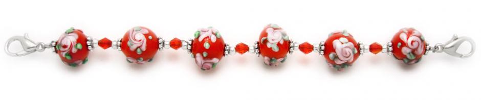 Beaded Medical Bracelet Designer Bead Medical Bracelets Pink Rose at Sunset II 1202