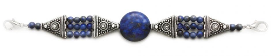 Beaded Medical Bracelet Designer Bead Medical Bracelets Lapis in the Round 1258