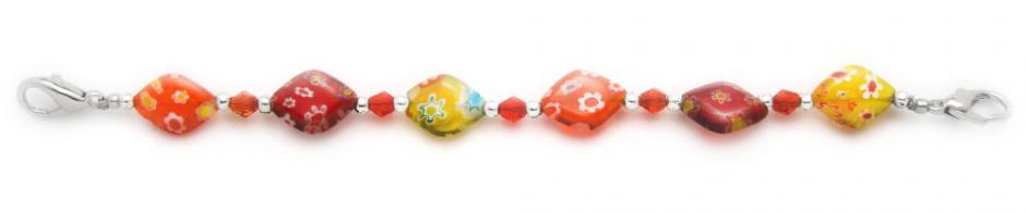 Designer Bead Medical ID Bracelet Flora Sunset 1268 Designer Bead Medical ID Bracelet Flora Sunset 1268