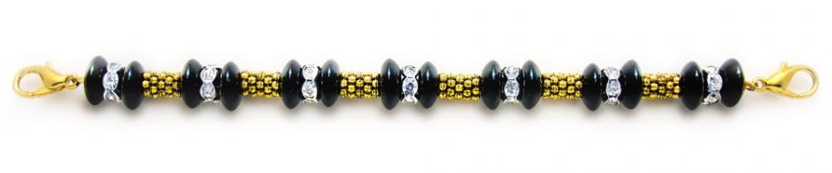 Beaded Medical Bracelet Designer Bead Medical Bracelets Onyx Golden Rope 1377