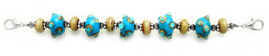 Beaded Medical Bracelet Designer Bead Medical Bracelets Bumpy Blue 1442