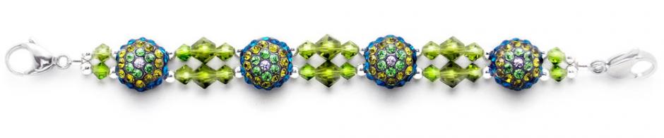 Rhinestone Medical Bracelet Rhinestone Medical Bracelets Delightful Domes-Green 1876