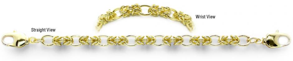 Designer Gold Medical Bracelets Bacio Oro 2034