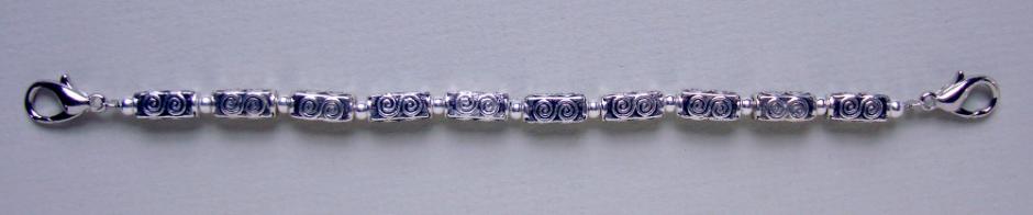 Beaded Medical Bracelet Designer Bead Medical Bracelets Stroke of Silver II 9610