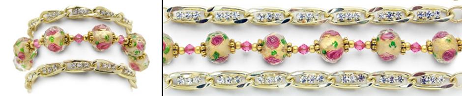 Set of 3 Medical Bracelets Designer Gold Medical Bracelet Set of 3 Hope Springs Pink Tri-Set 0881
